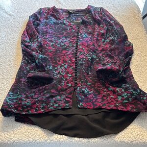 MM Couture Red and Purple Sheer Blouse with Tank top